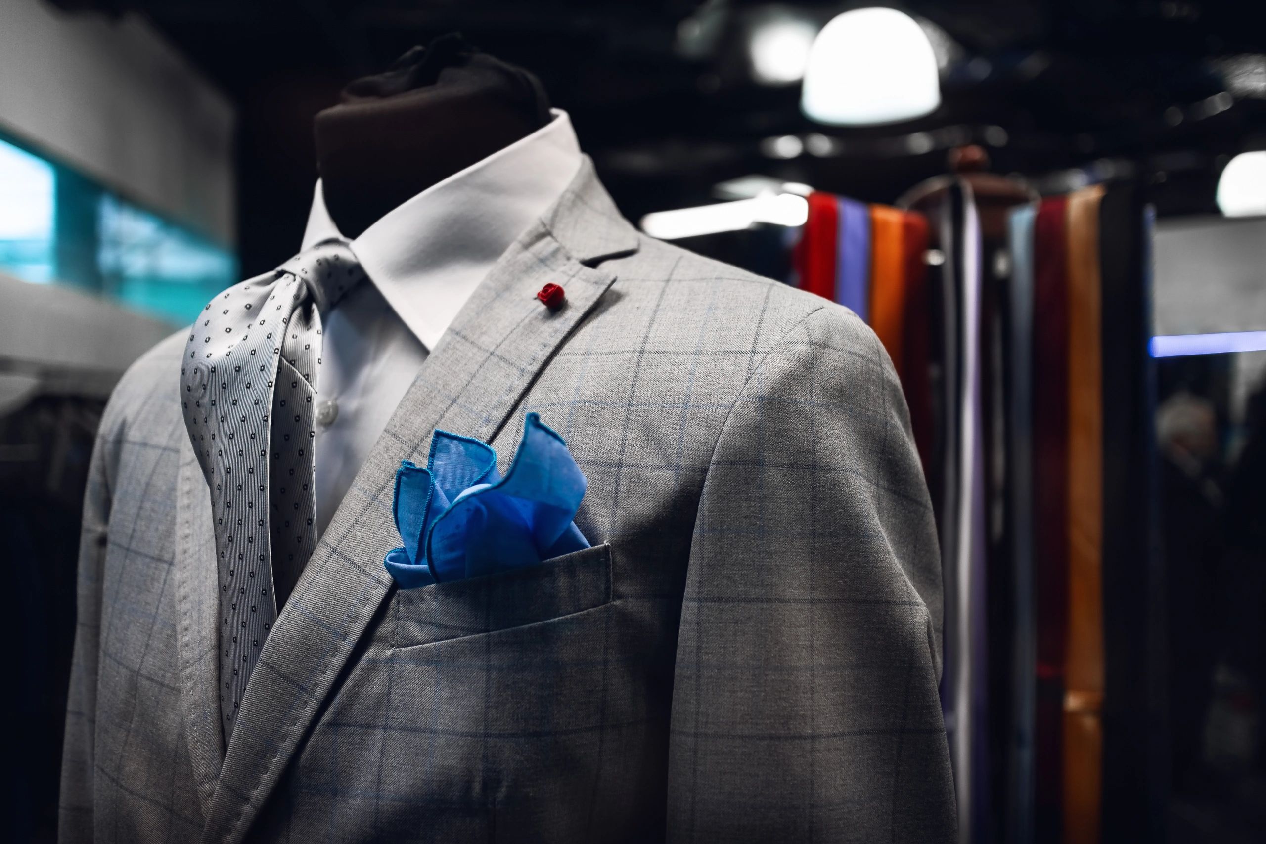Elegant man's suit on a mannequin in an